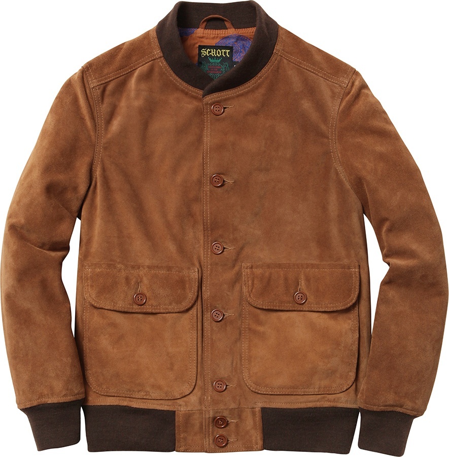 Supreme/Schott® Suede Bomber Jacket view 4